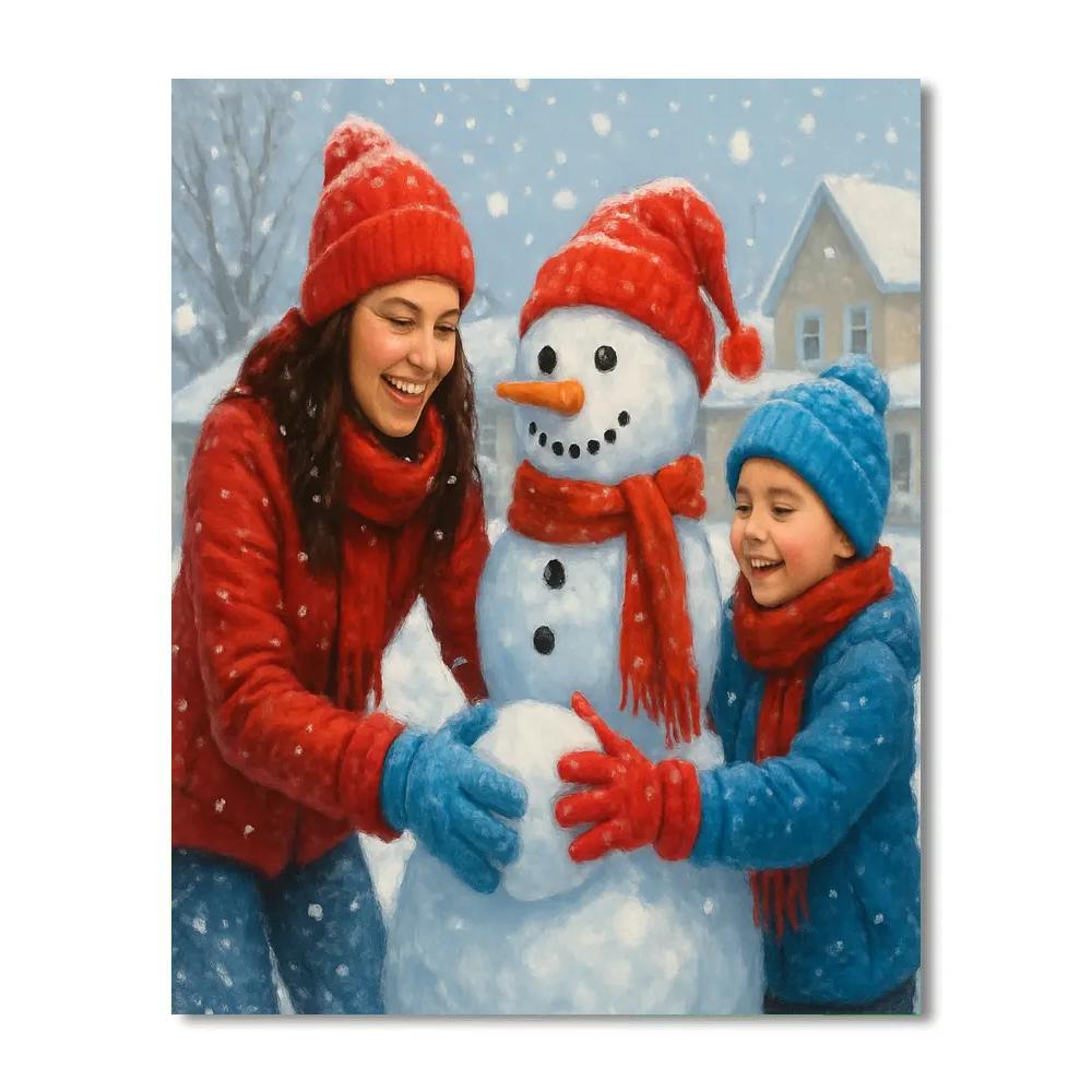Snowman Family Creation Number painting