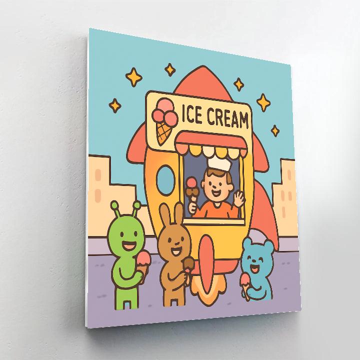 Interstellar Ice Cream Truck DIY paint by numbers