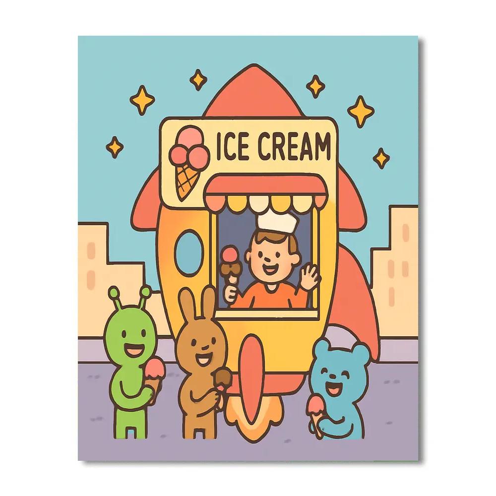 Interstellar Ice Cream Truck DIY paint by numbers