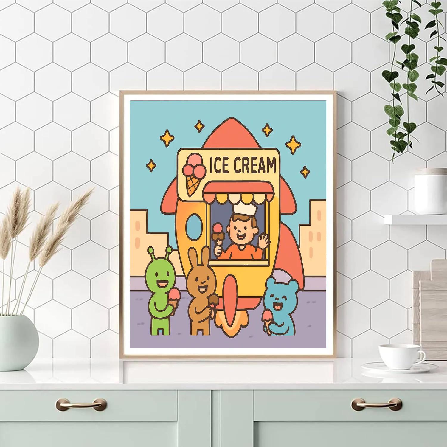 Interstellar Ice Cream Truck DIY paint by numbers