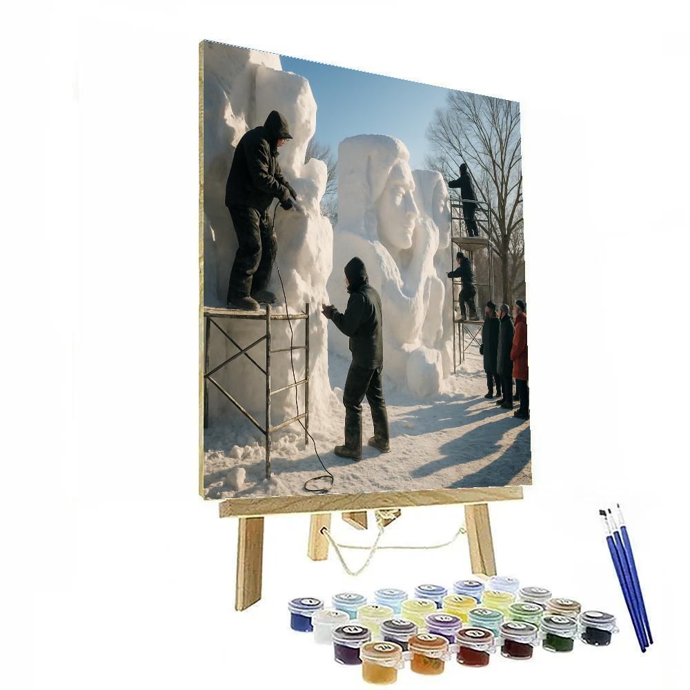 Sapporo Snow Festival Sculptors At Work Number painting
