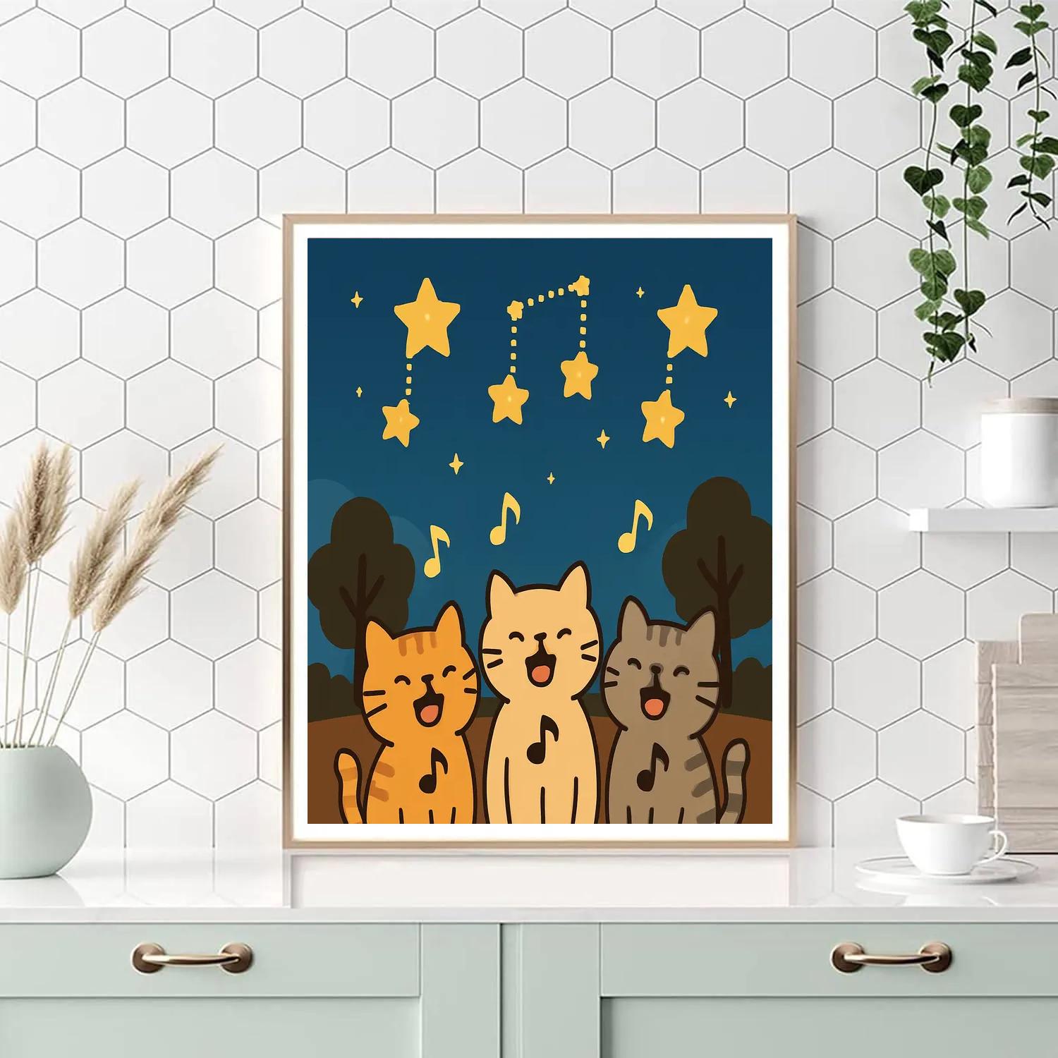 Constellation Cat Choir Paint by numbers art