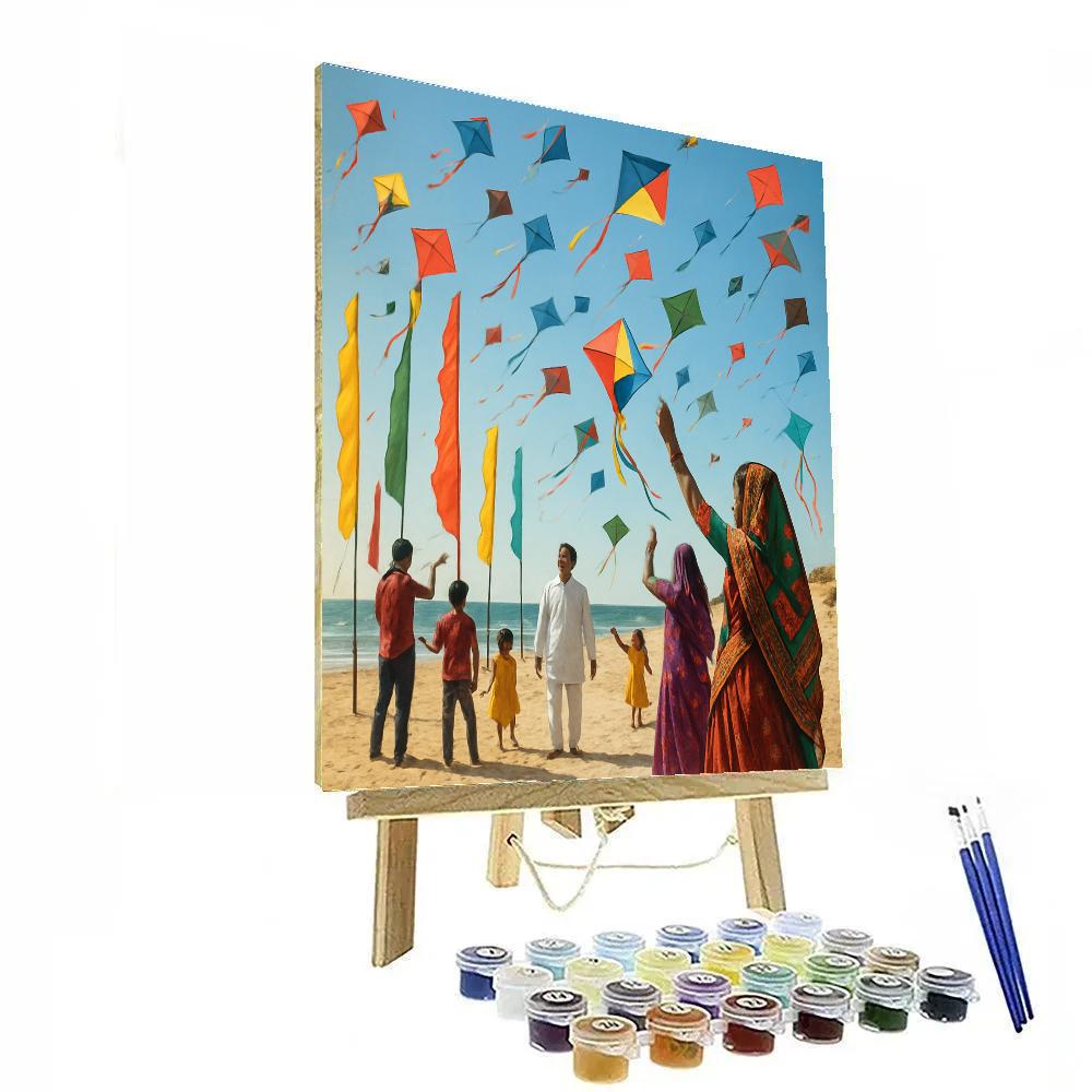 Kite Festival At Gujarat Beach Paint by numbers art