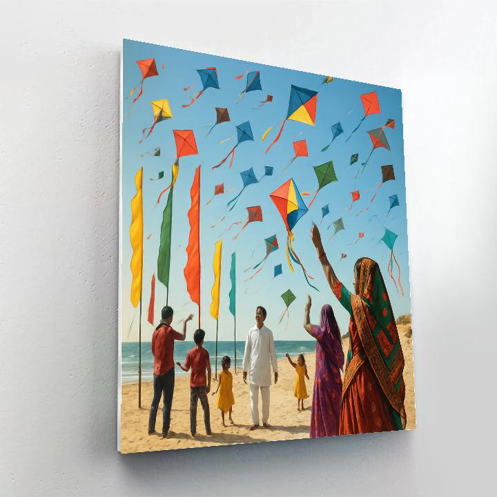 Kite Festival At Gujarat Beach Paint by numbers art
