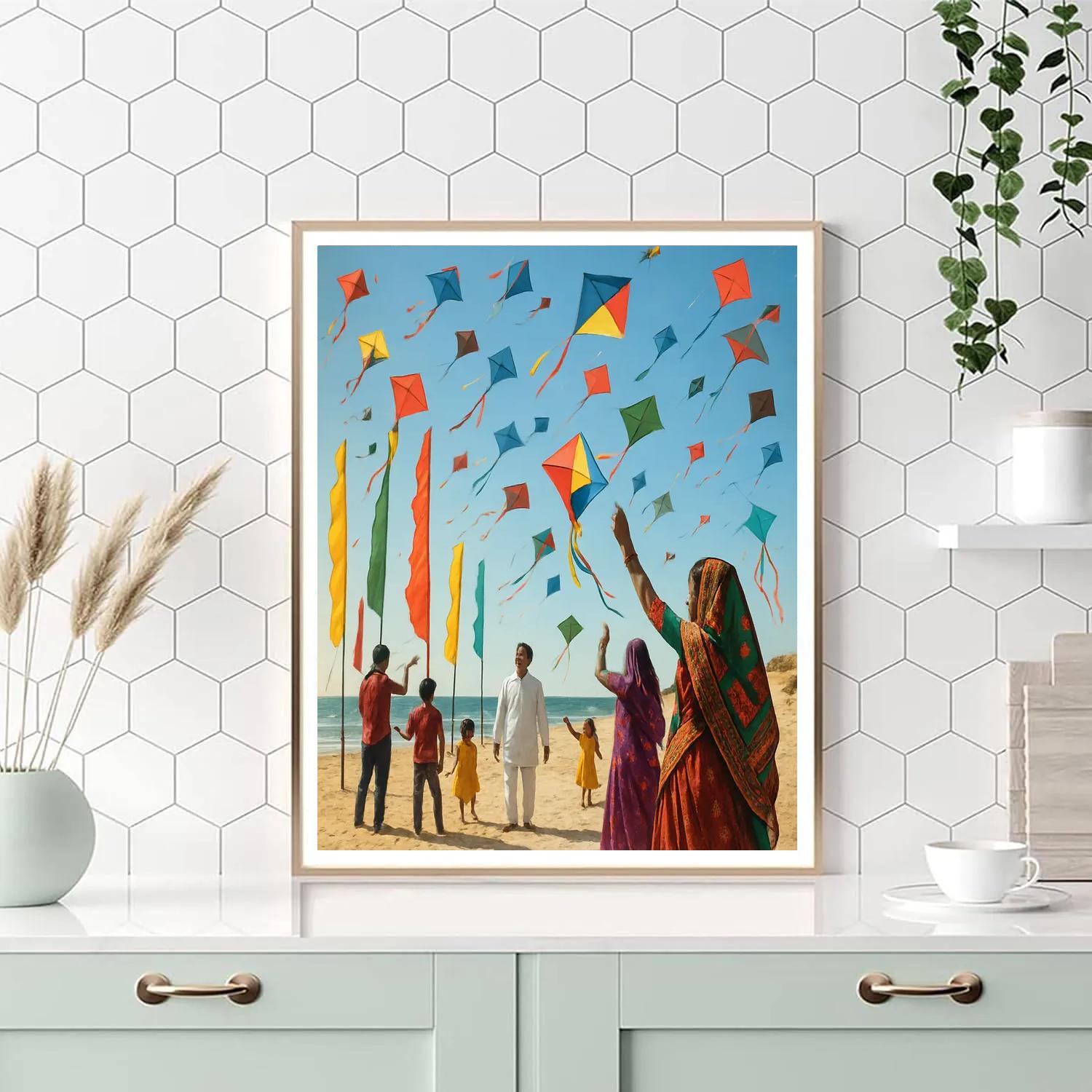 Kite Festival At Gujarat Beach Paint by numbers art