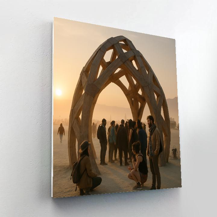 Burning Man Art Installation At Dawn Number painting