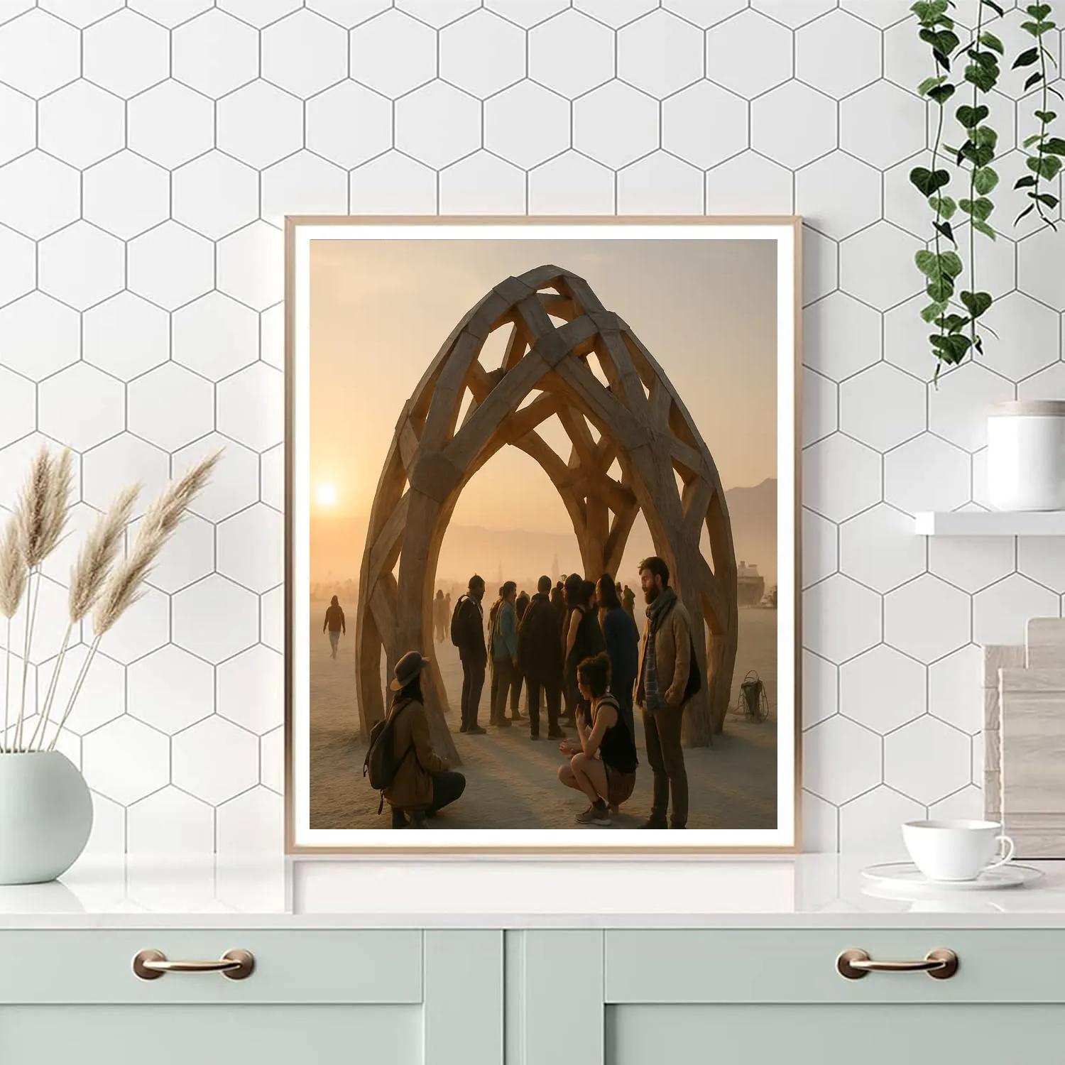 Burning Man Art Installation At Dawn Number painting