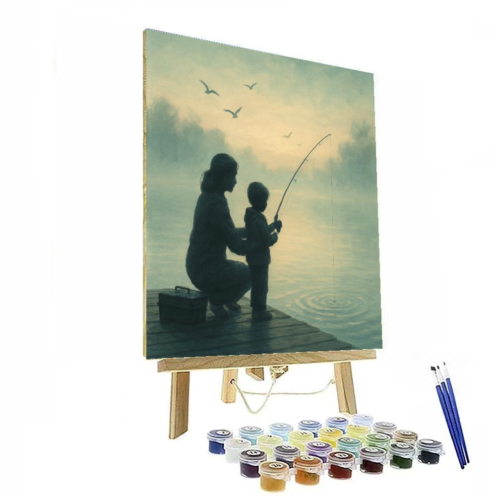 Sunrise Fishing Lesson Number painting