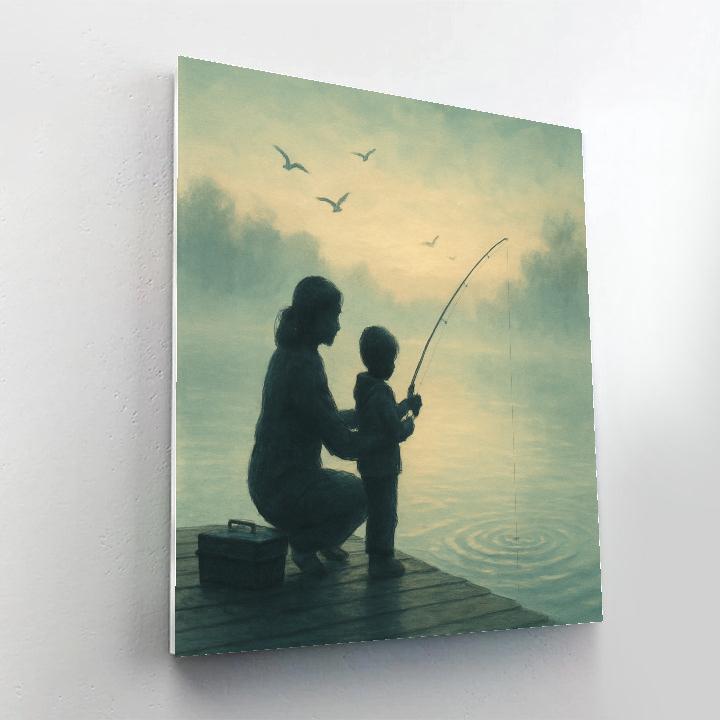 Sunrise Fishing Lesson Number painting