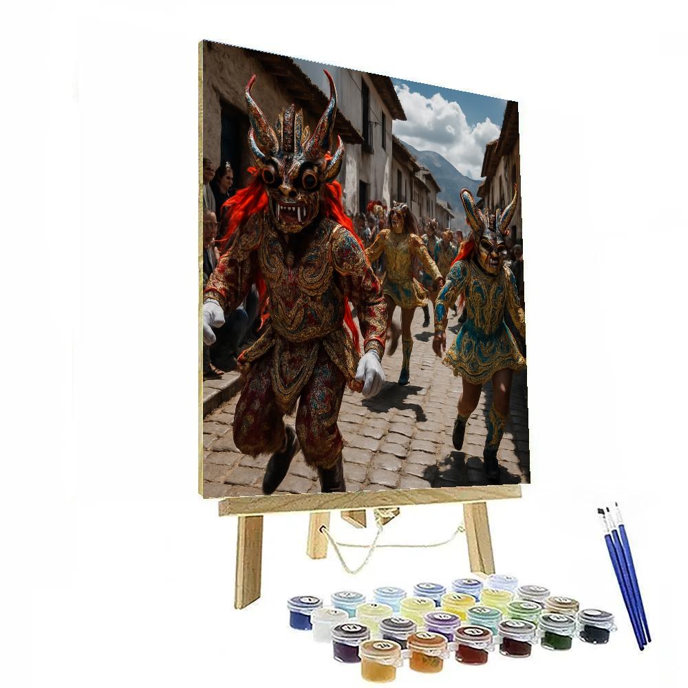 Oruro Carnival Devil Dance Bolivia paint by color