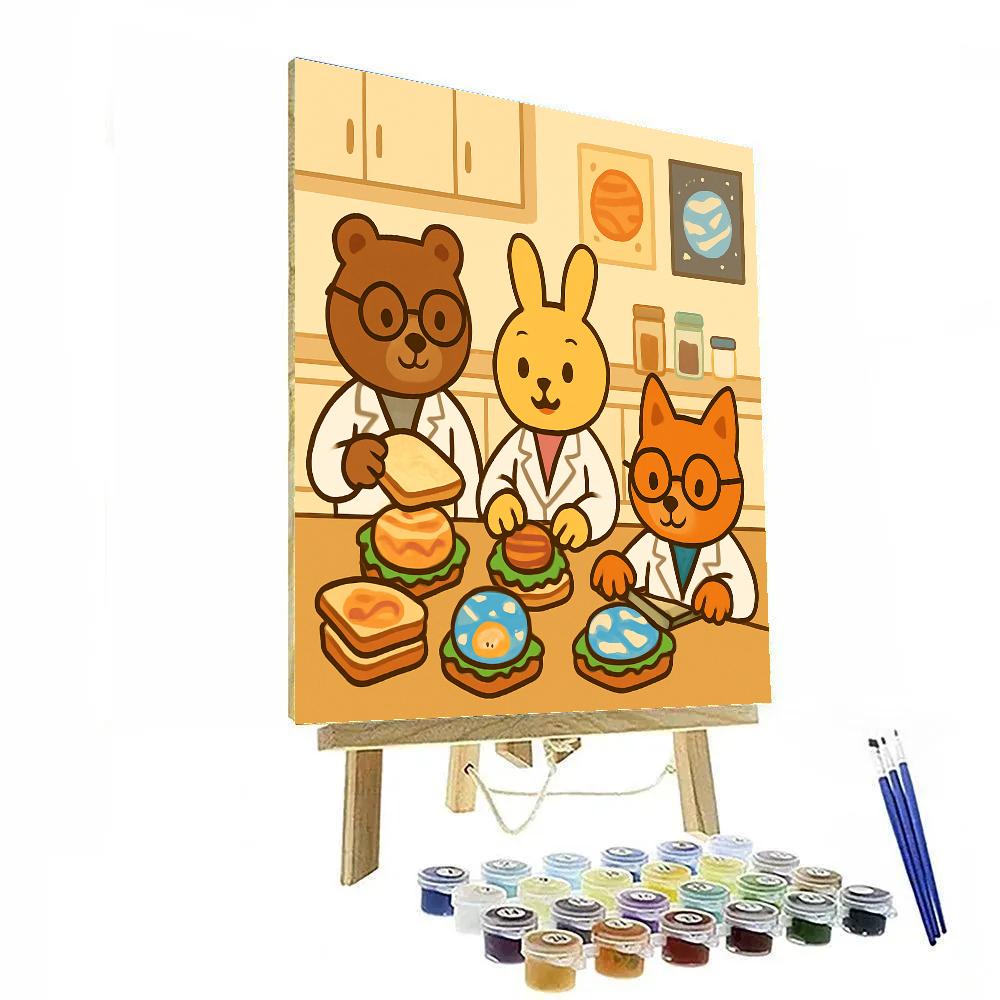 Stellar Sandwich Scientists paint by numbers