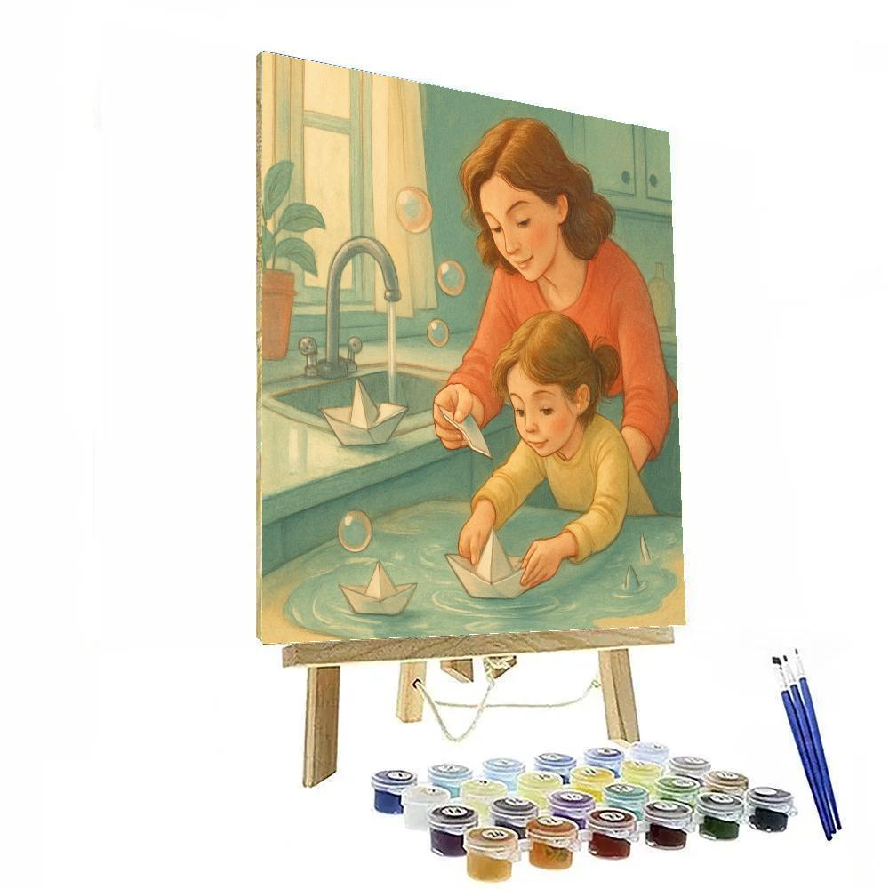 Making Paper Boats paint by color