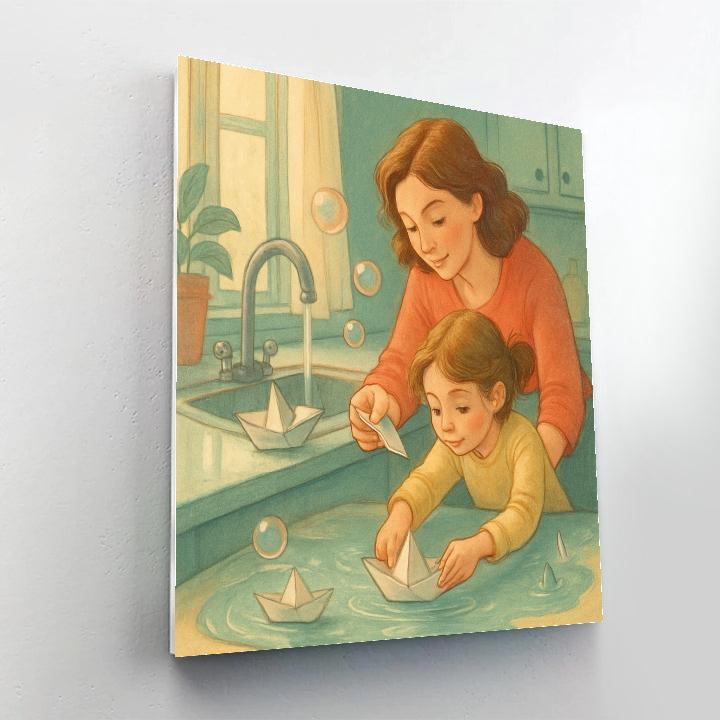 Making Paper Boats paint by color