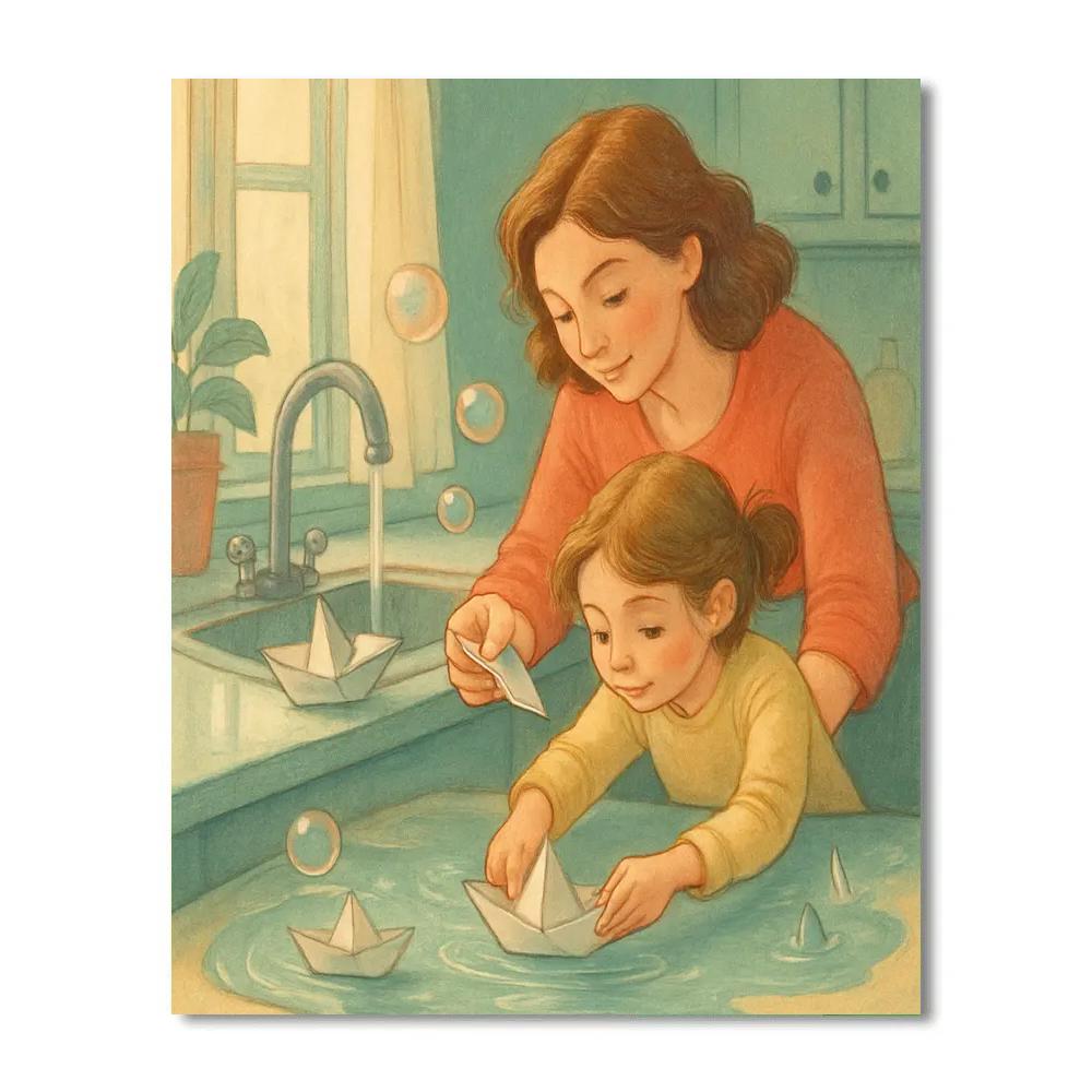 Making Paper Boats paint by color