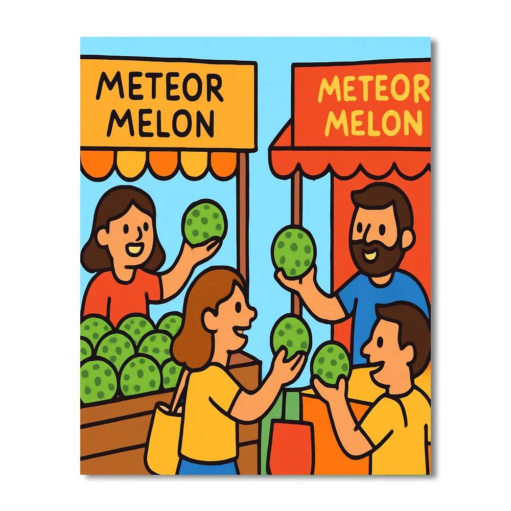 Meteor Melon Market Paint by numbers art