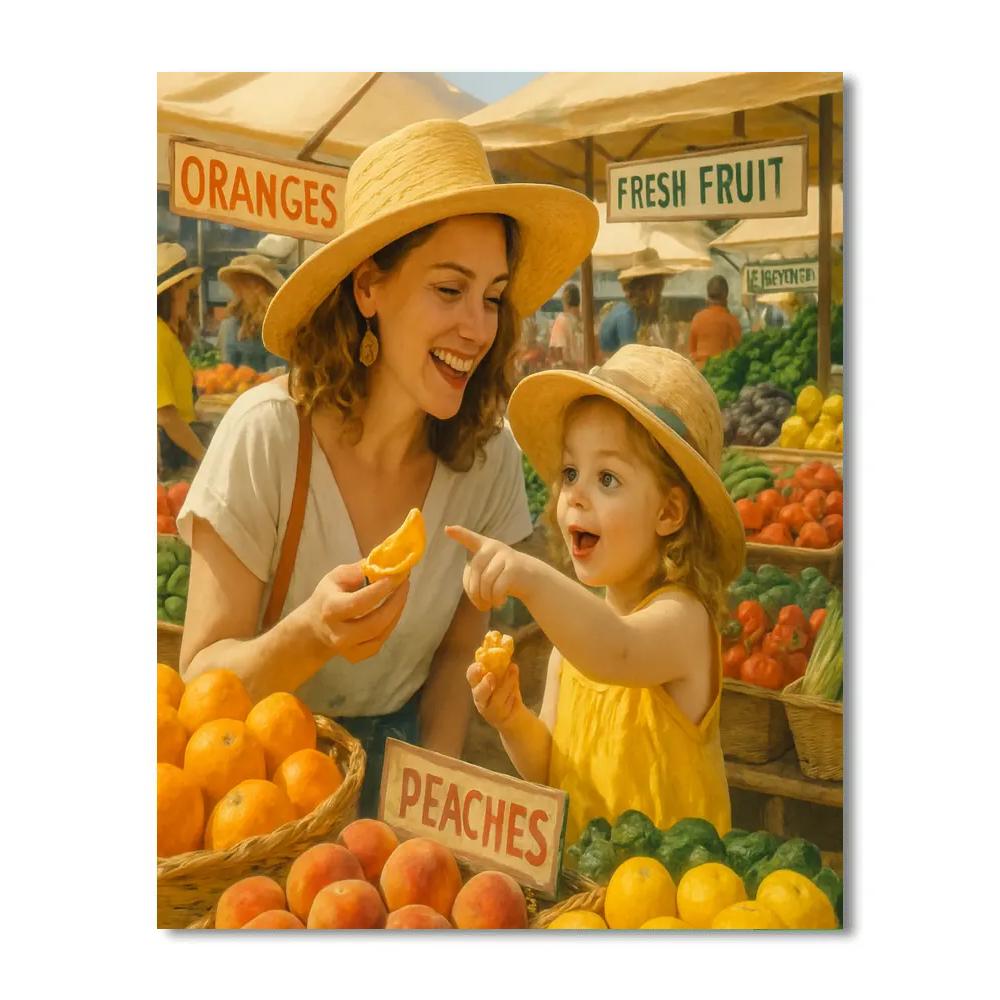 Market Morning Together paint by numbers