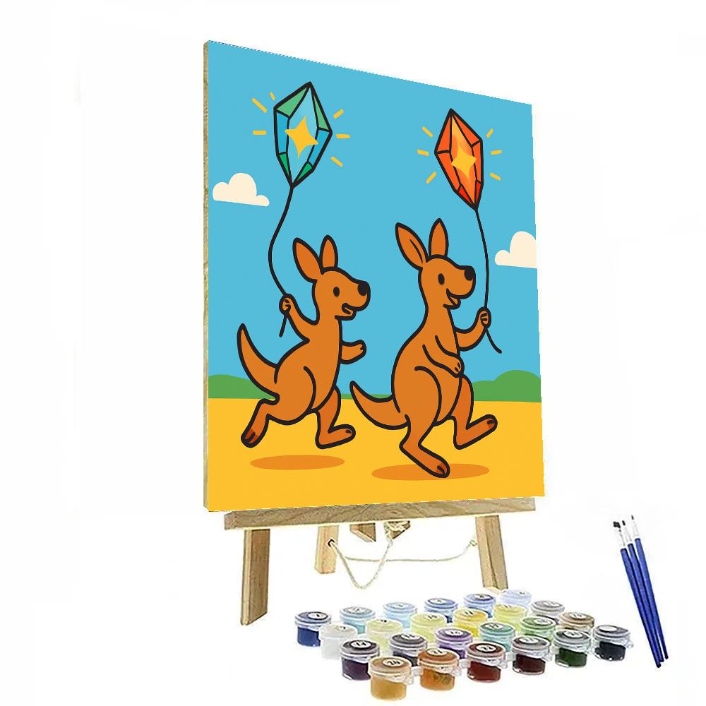 Crystal Kite Kangaroos paint by number