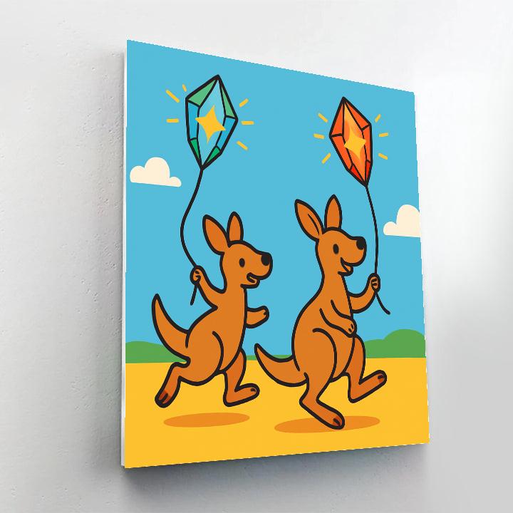 Crystal Kite Kangaroos paint by number