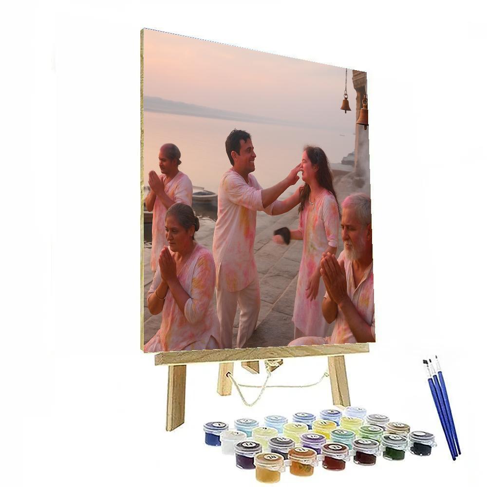 Holi In Varanasi Ghats At Dawn Paint by numbers art