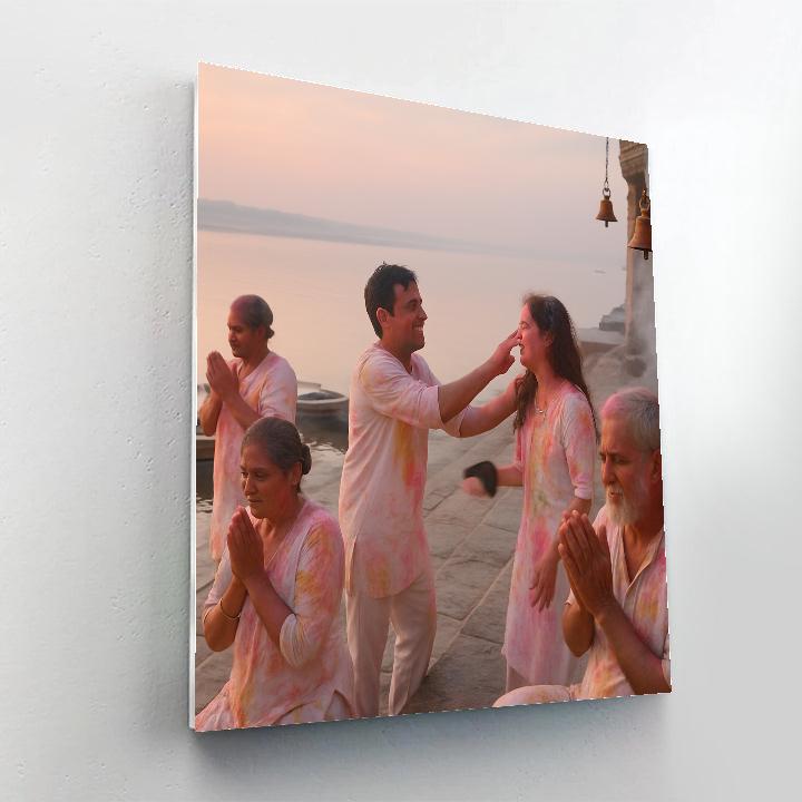 Holi In Varanasi Ghats At Dawn Paint by numbers art