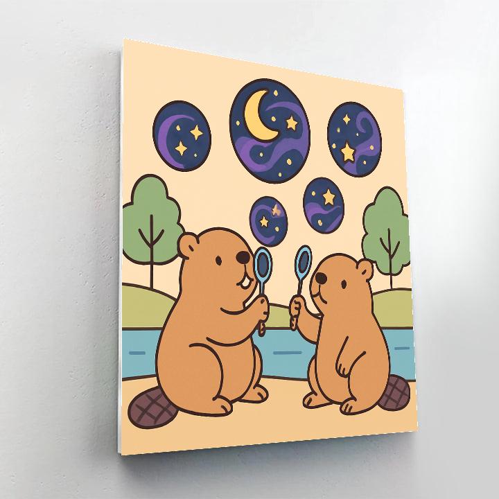 Bubble Galaxy Beavers paint by numbers