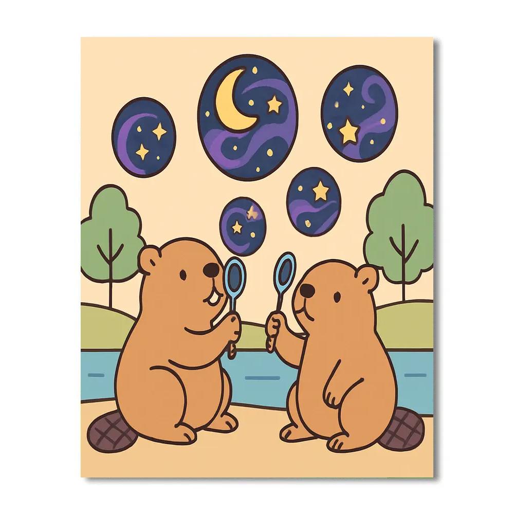 Bubble Galaxy Beavers paint by numbers