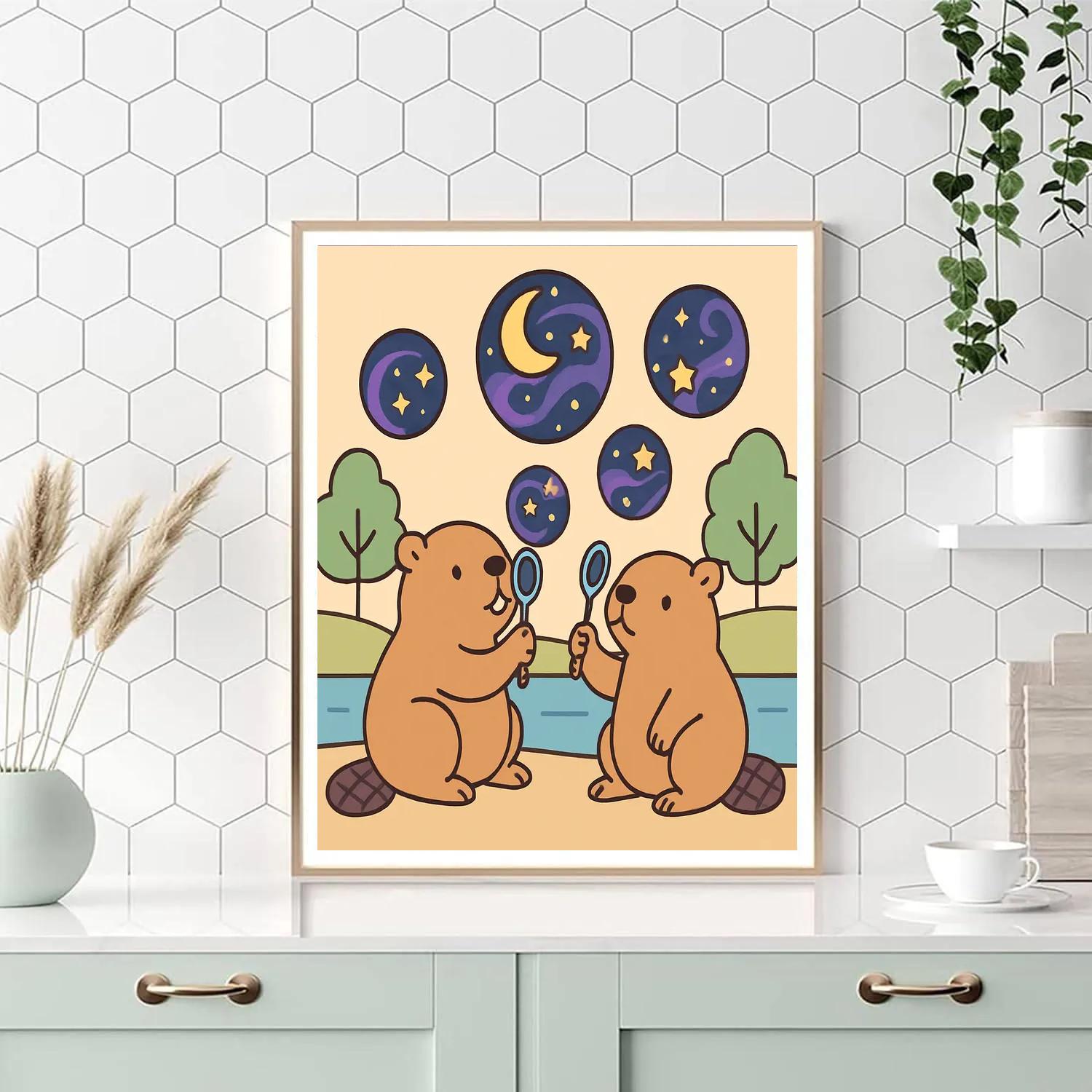 Bubble Galaxy Beavers paint by numbers