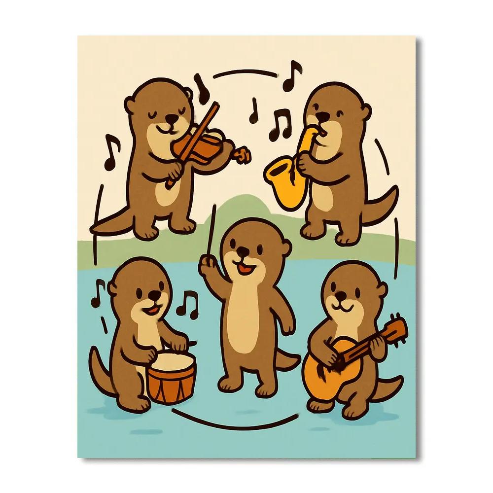 Orbit Orchestra Otters paint by color