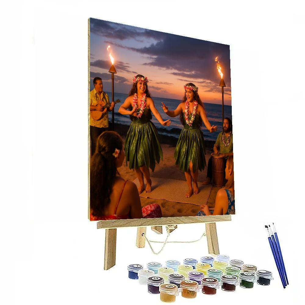 Hula Performance At Hawaiian Luau Paint by numbers art