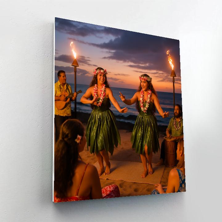 Hula Performance At Hawaiian Luau Paint by numbers art