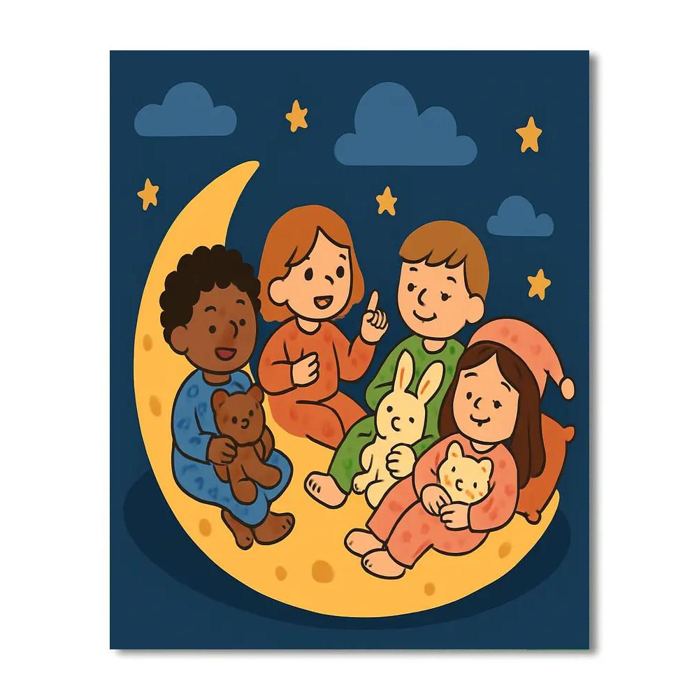 Pajama Planet Sleepover paint by color