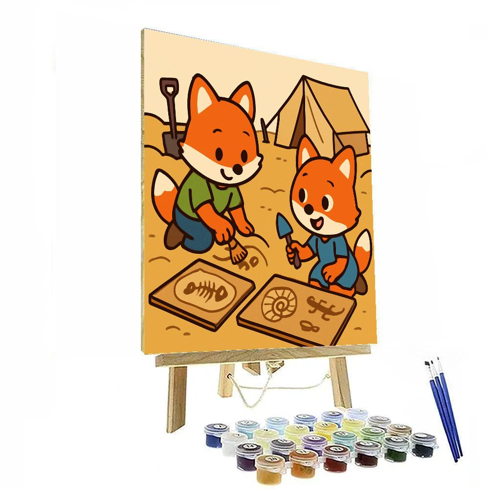 Fossil Field Foxes Paint by numbers kits