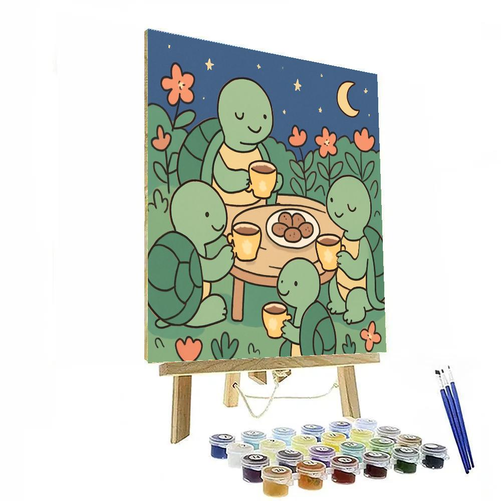 Stellar Tea Party Turtles Number painting