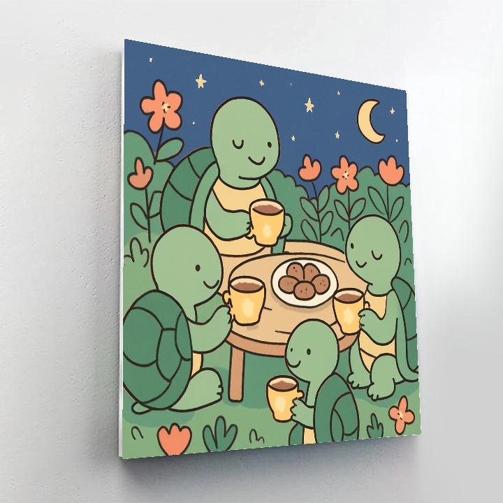 Stellar Tea Party Turtles Number painting