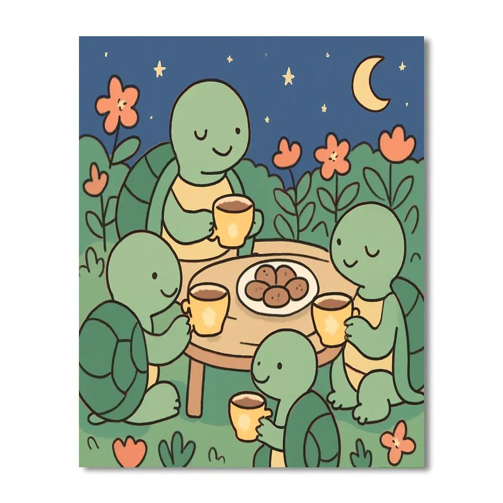 Stellar Tea Party Turtles Number painting