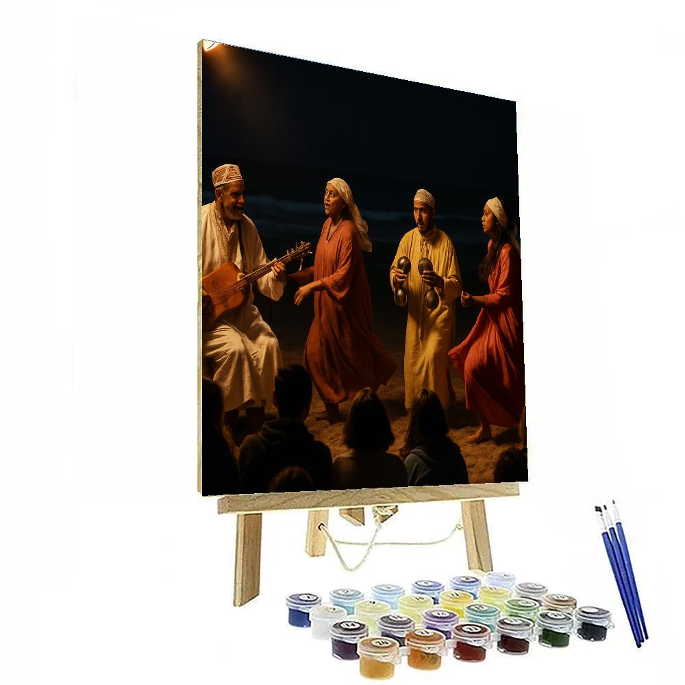 Gnaoua Music Festival Essaouira Night painting number kit