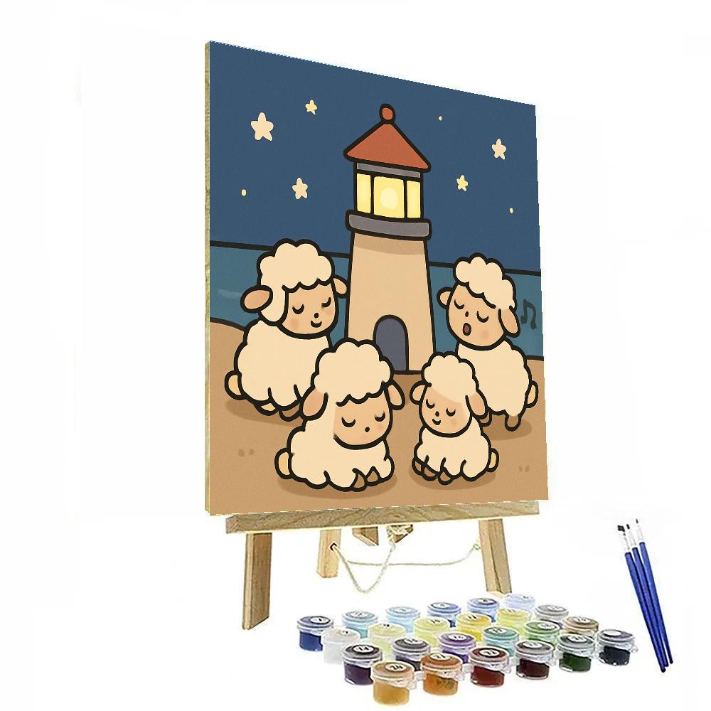 Lullaby Lighthouse Lambs DIY paint by numbers