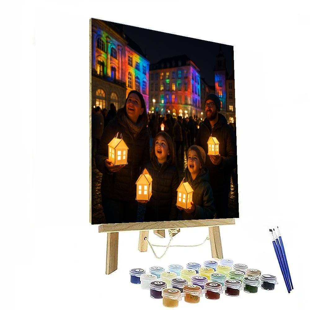 Feast Of Lanterns In Lyon Fete Des Lumieres Number painting