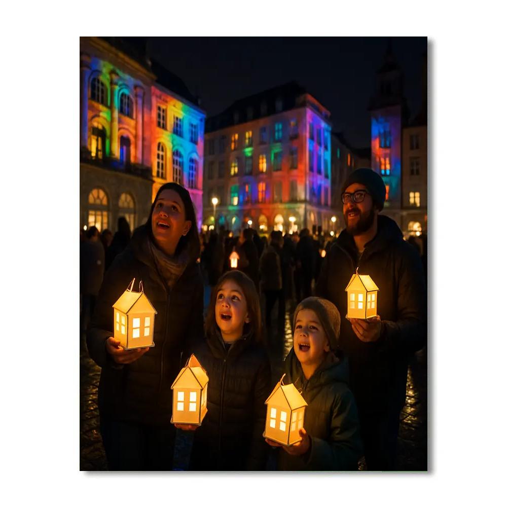 Feast Of Lanterns In Lyon Fete Des Lumieres Number painting