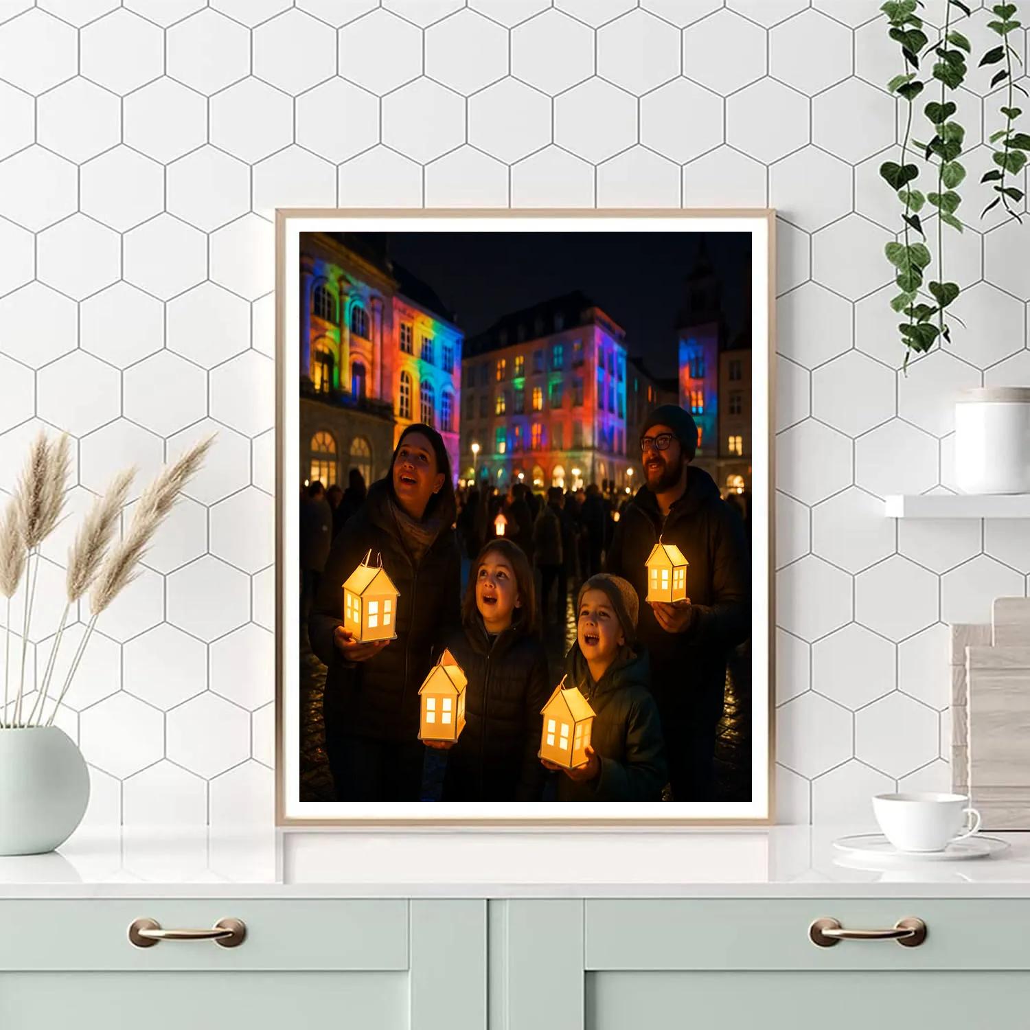 Feast Of Lanterns In Lyon Fete Des Lumieres Number painting
