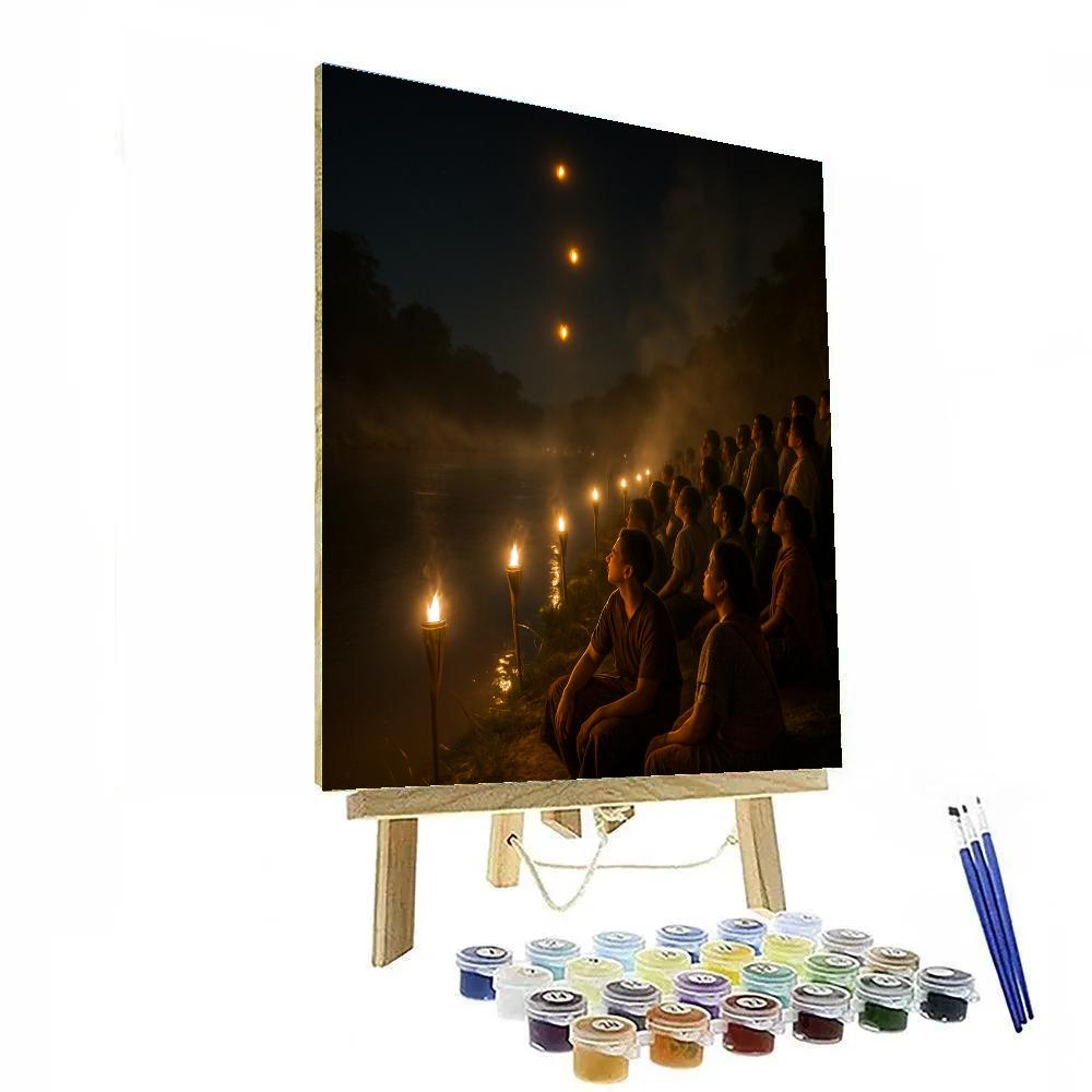 Naga Fireball Festival Mekong River Painting by numbers kit