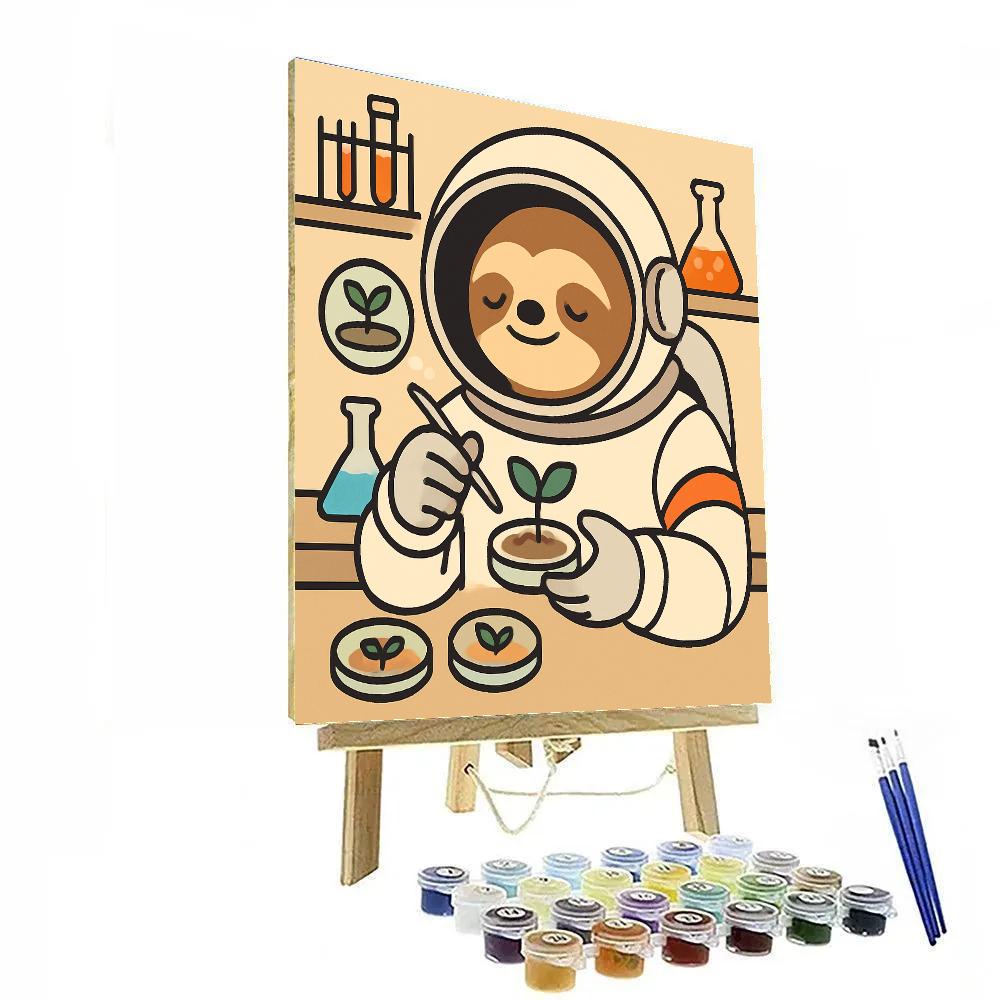 Space Suit Sloth Science paint by number
