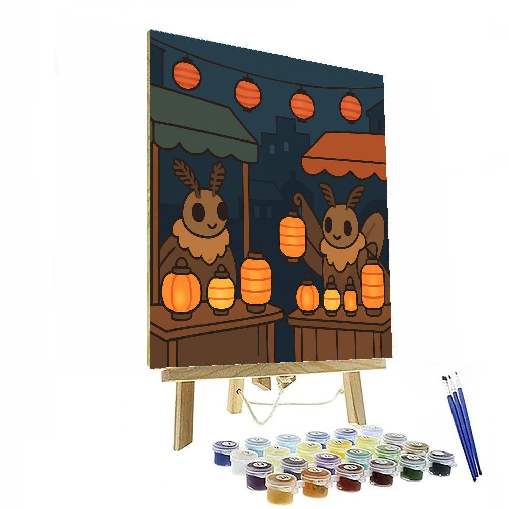 Moonbeam Market Moths painting number kit