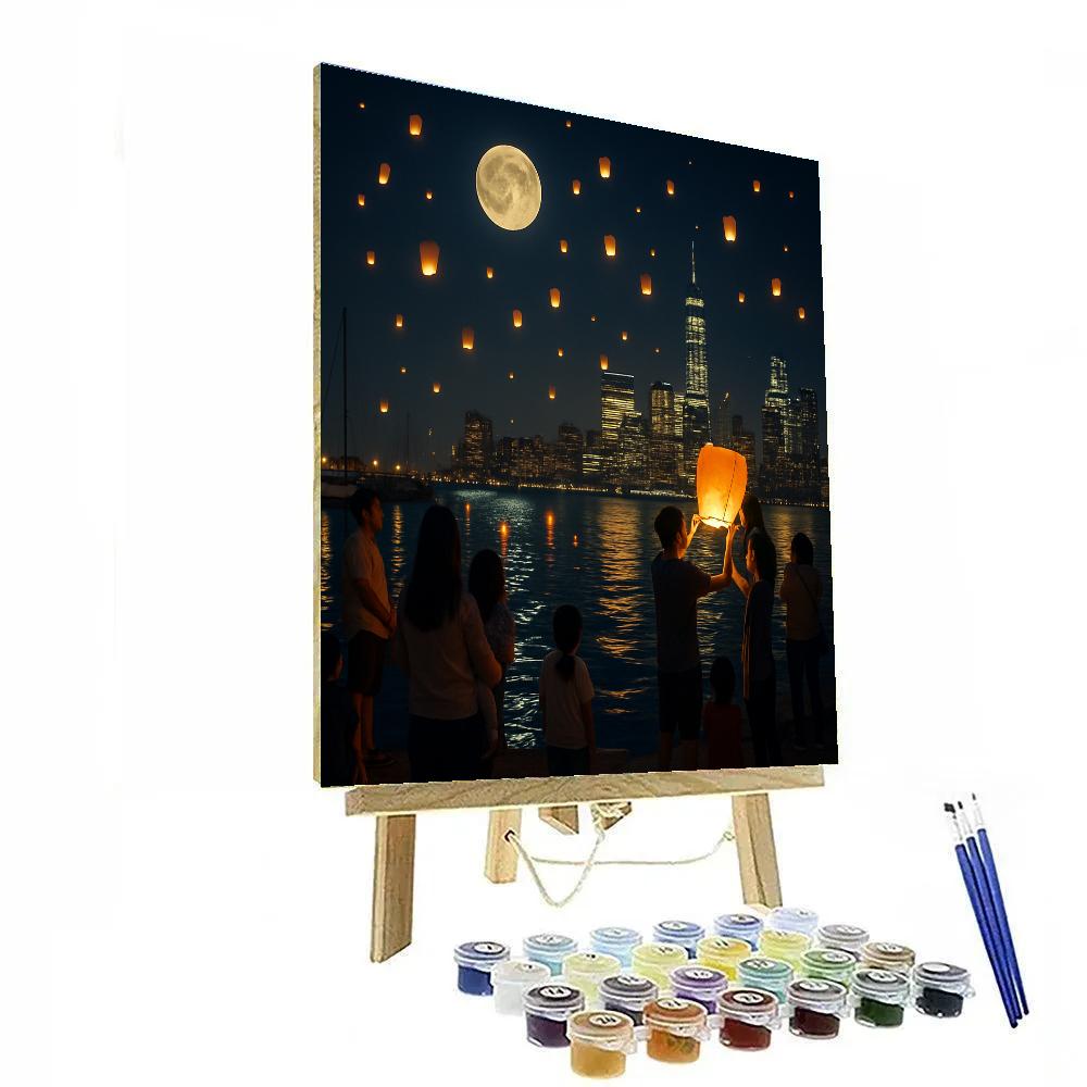Lantern Festival Taipei Harbor Painting by numbers kit