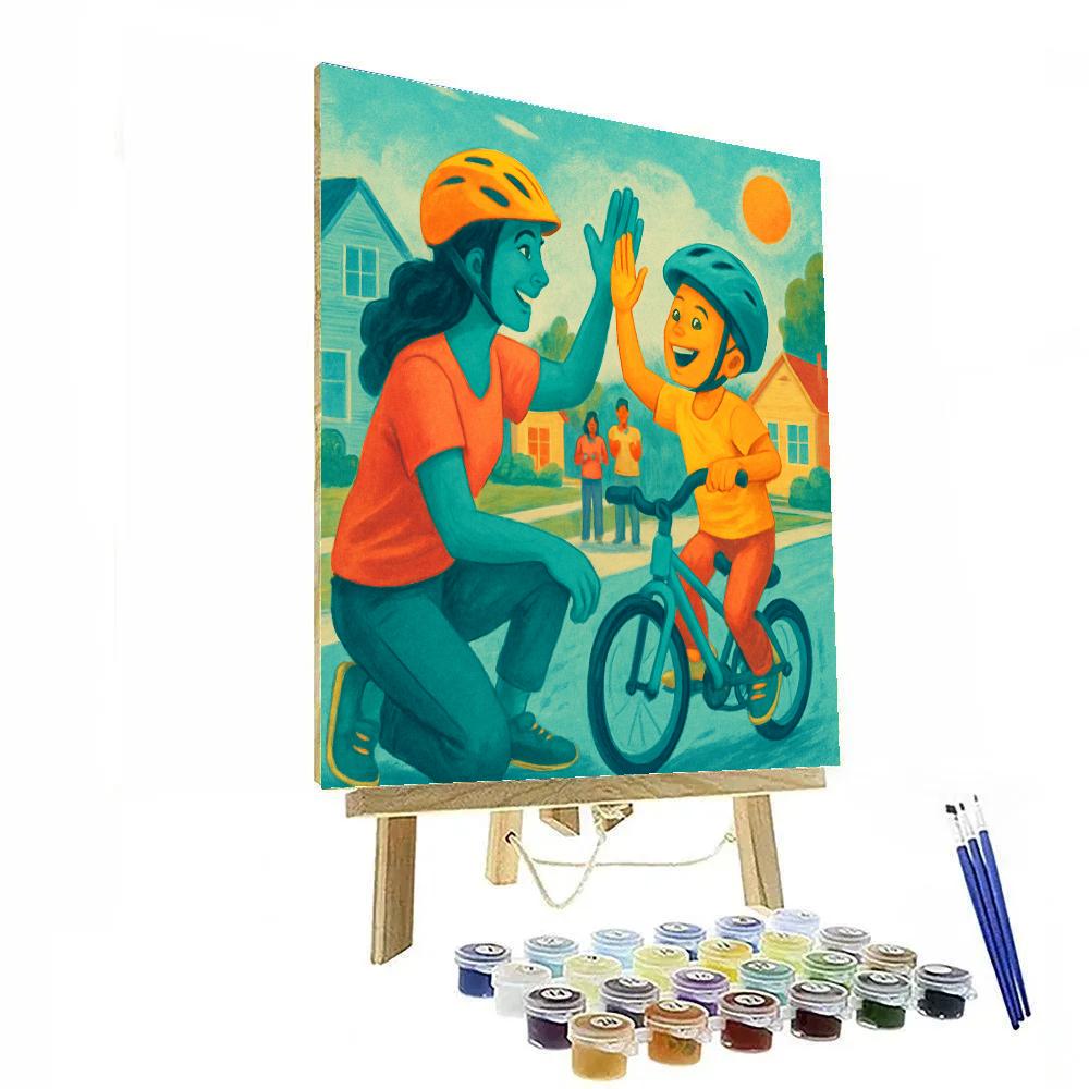 Bike Helmet High Five DIY paint by numbers