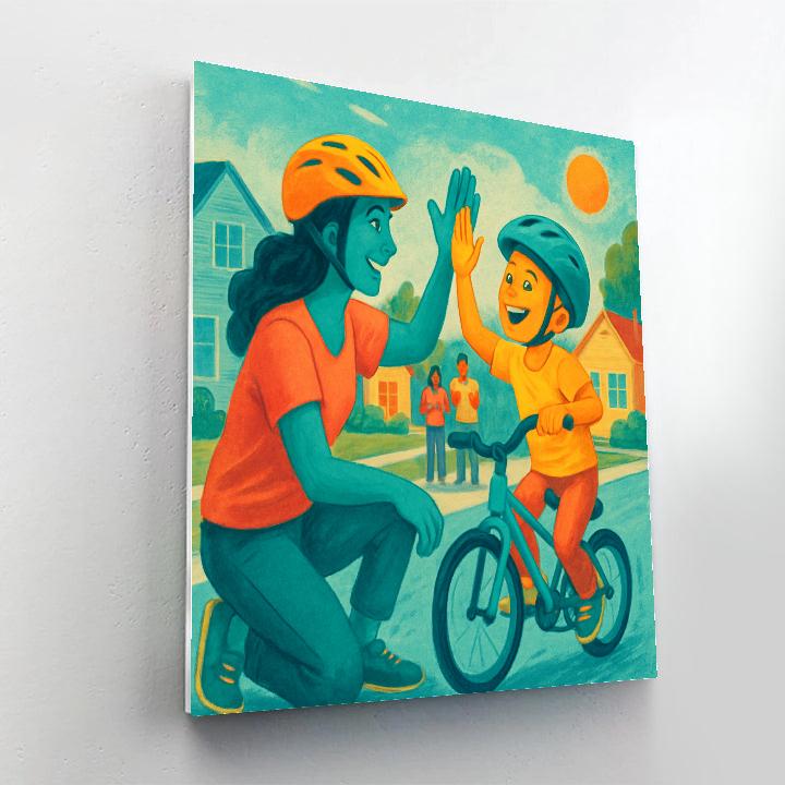 Bike Helmet High Five DIY paint by numbers