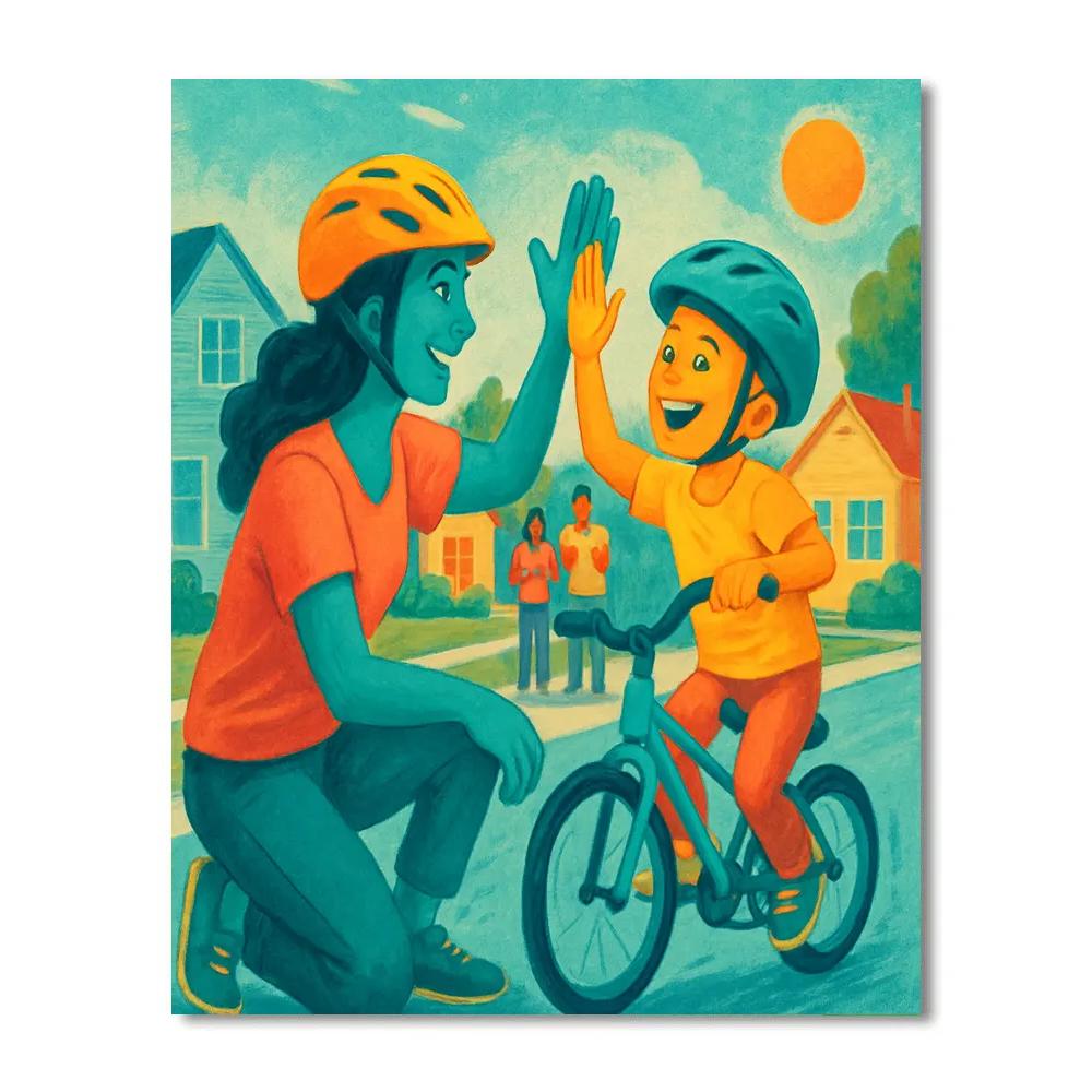 Bike Helmet High Five DIY paint by numbers