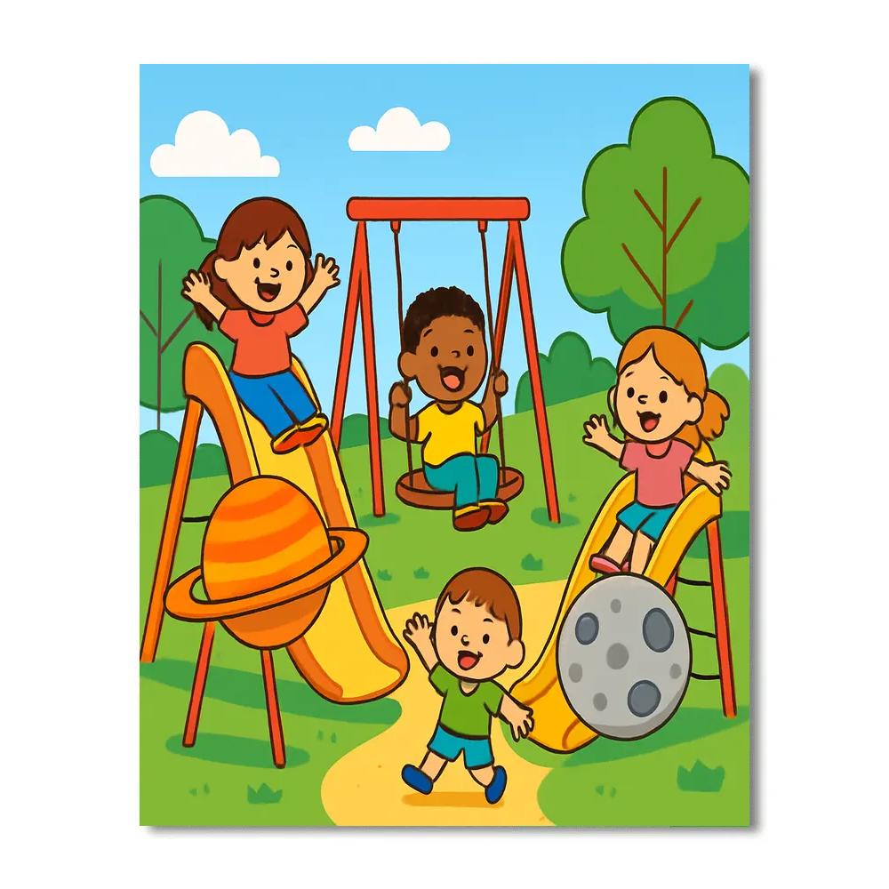 Planetary Playground Parade paint by number