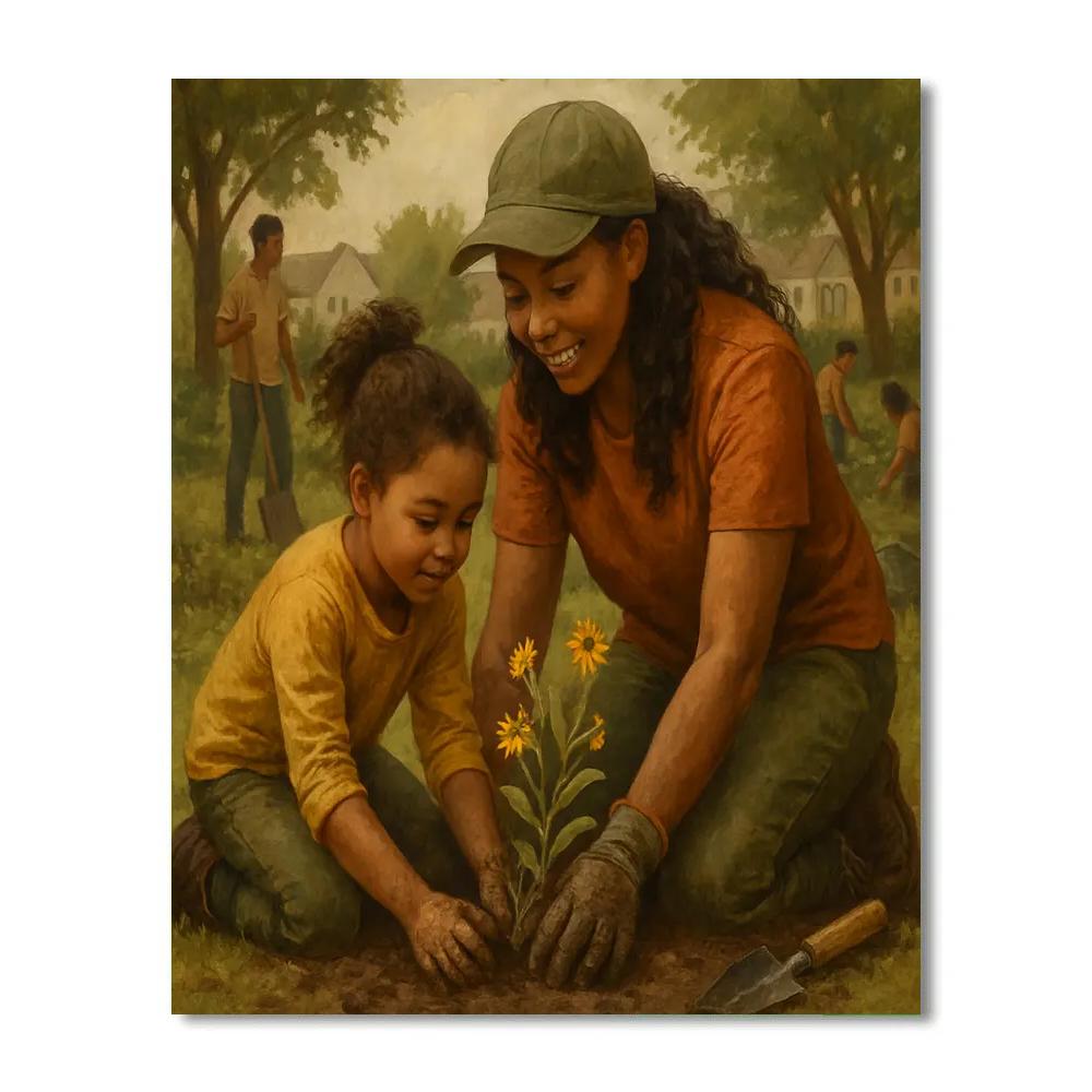 Volunteer Garden Planting Number painting