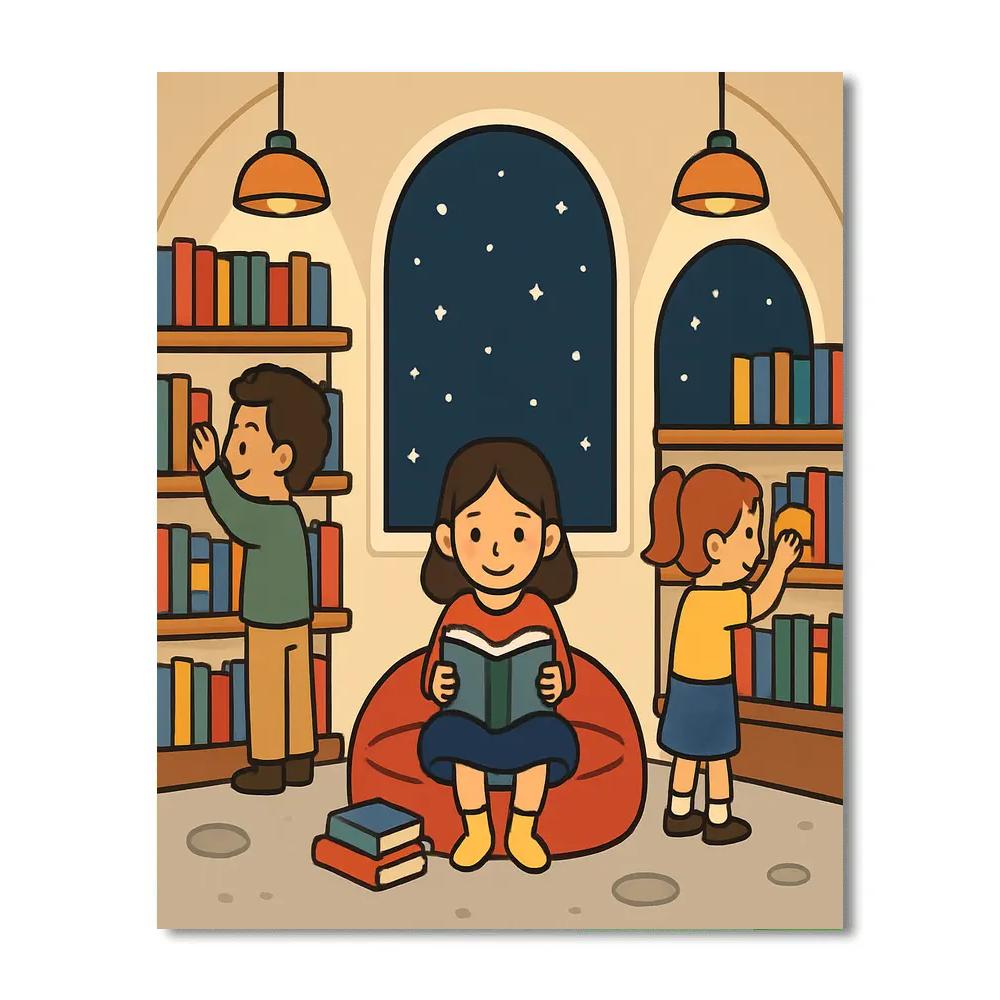 Little Lunar Librarians paint by numbers